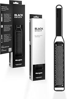 Microplane Kitchen Zester Grater with a Stainless-Steel Blade - Made in USA, for citrus, parmesan, ginger, chocolate & nutmeg from the Black Sheep Series