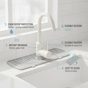 Silicone Splash Guard Mat by Generic – 13.78 x 5.71 x 0.59 in, Silicone, Gray, Model J2026K08W16A0810120Z5TIJ