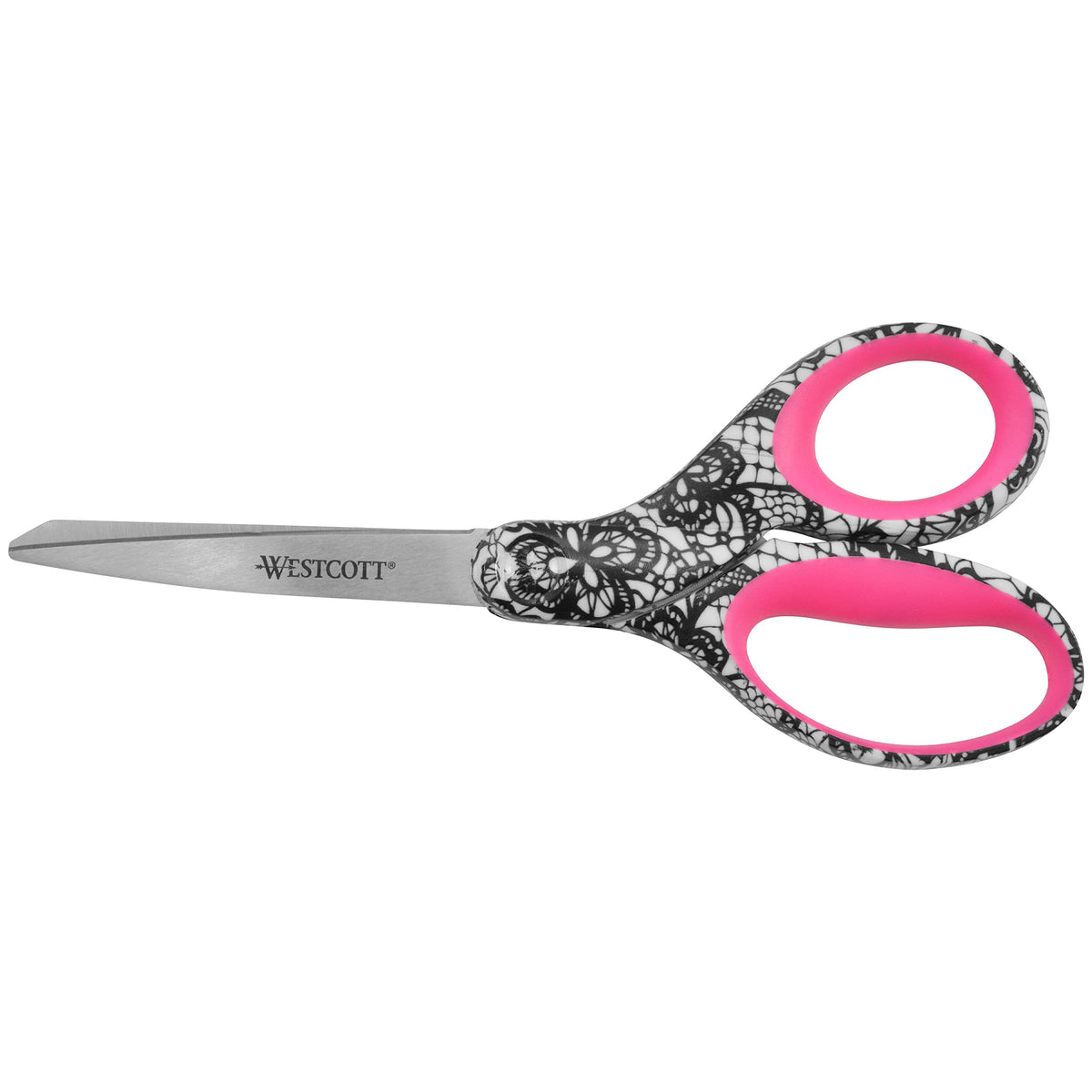 Trendsetter Straight Lace Pattern Scissor by Westcott – 8", Plastic, Multi, Model 16660