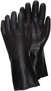 MCR Safety 6522SJ Double-Dipped PVC Plasticsol Gloves, Large, Black, 1-Pair