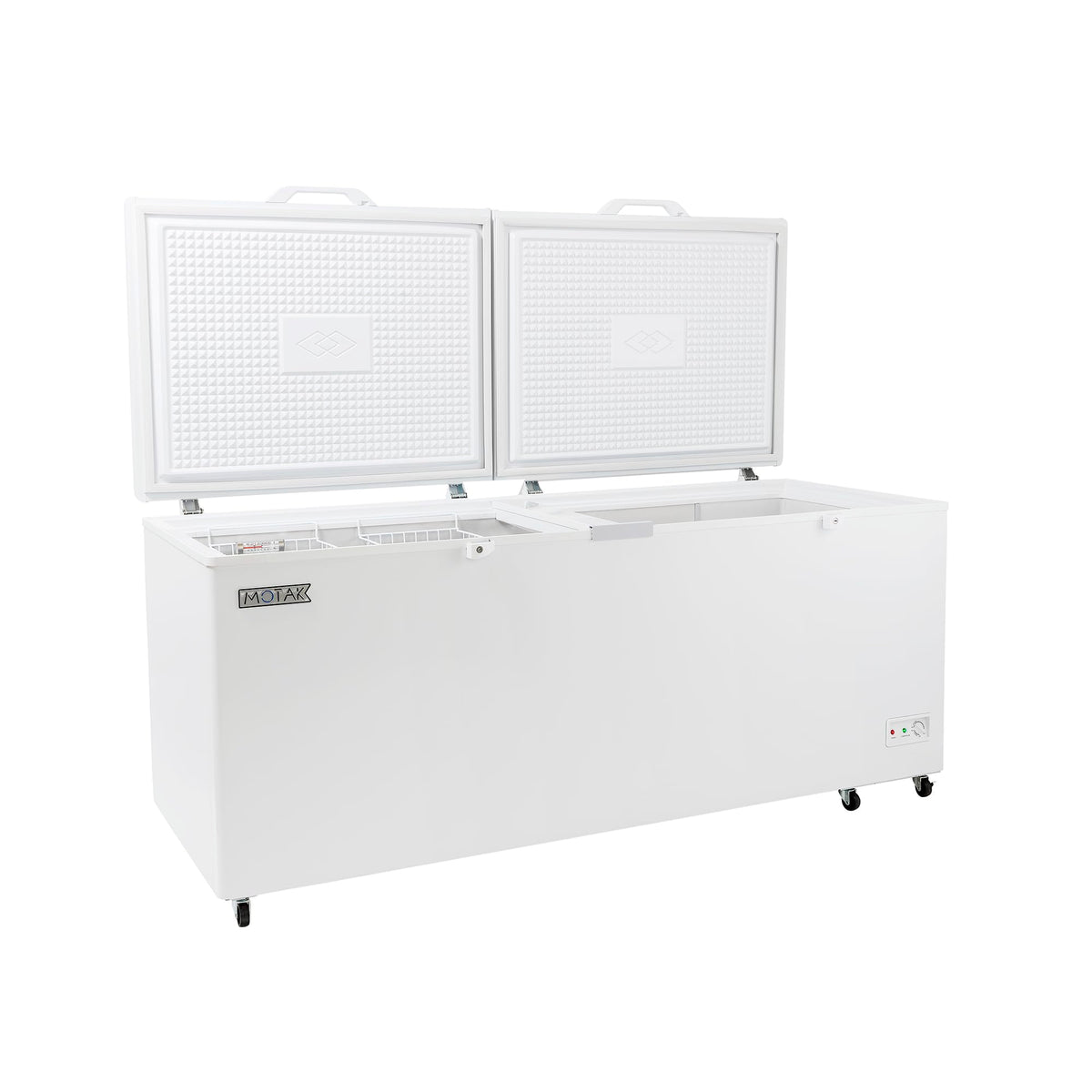 77" Mobile Chest Freezer w/ (2) Baskets - White by MOTAK – 78.40x33.70x35.00, In Description, Check Images, Model MCF-24