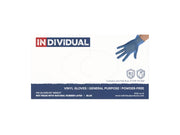 INDIVIDUAL Blue Vinyl Gloves – Large, 3 Mil, Powder Free and Latex Free | 1,000/Case