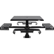 46" Square Steel Slat Picnic Table with Solid Top by Global Industrial – Alloy Steel, Black, Model 271674