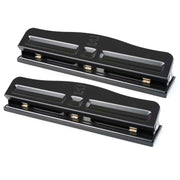 CLI 3 Hole Paper Punch Adjustable by Charles Leonard – Black, Pack of 2, Model CHL033-2