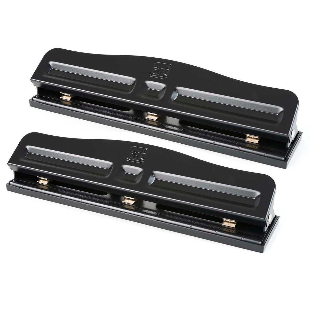 CLI 3 Hole Paper Punch Adjustable by Charles Leonard – Black, Pack of 2, Model CHL033-2