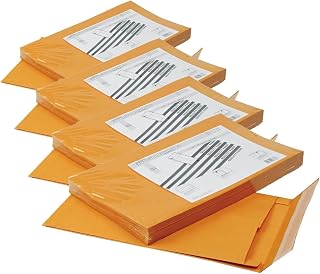 Quality Park Large Format/Catalog Envelopes, Redi-Strip, Kraft, 10 x 15, 25 per Box, (QUA93338),Light Brown (Pack of 4)