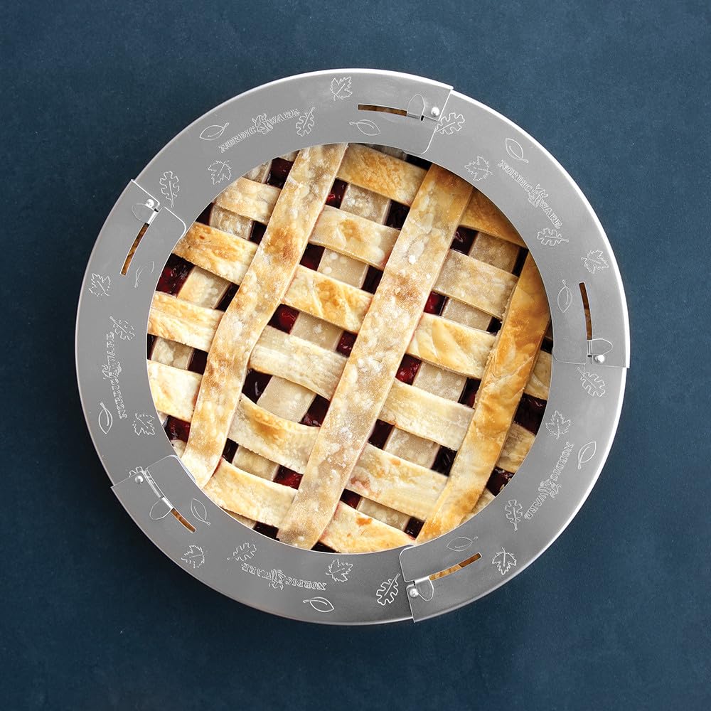 Adjustable Pie Shield by Nordic Ware – (Pack of 1), 10.0 inches, Aluminum, Metal, Model 01158M