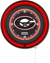 Holland Bar Stool Clk15BKGA-G NCAA 15 in. Dia. University of Georgia G Double Neon Wall Clock Black