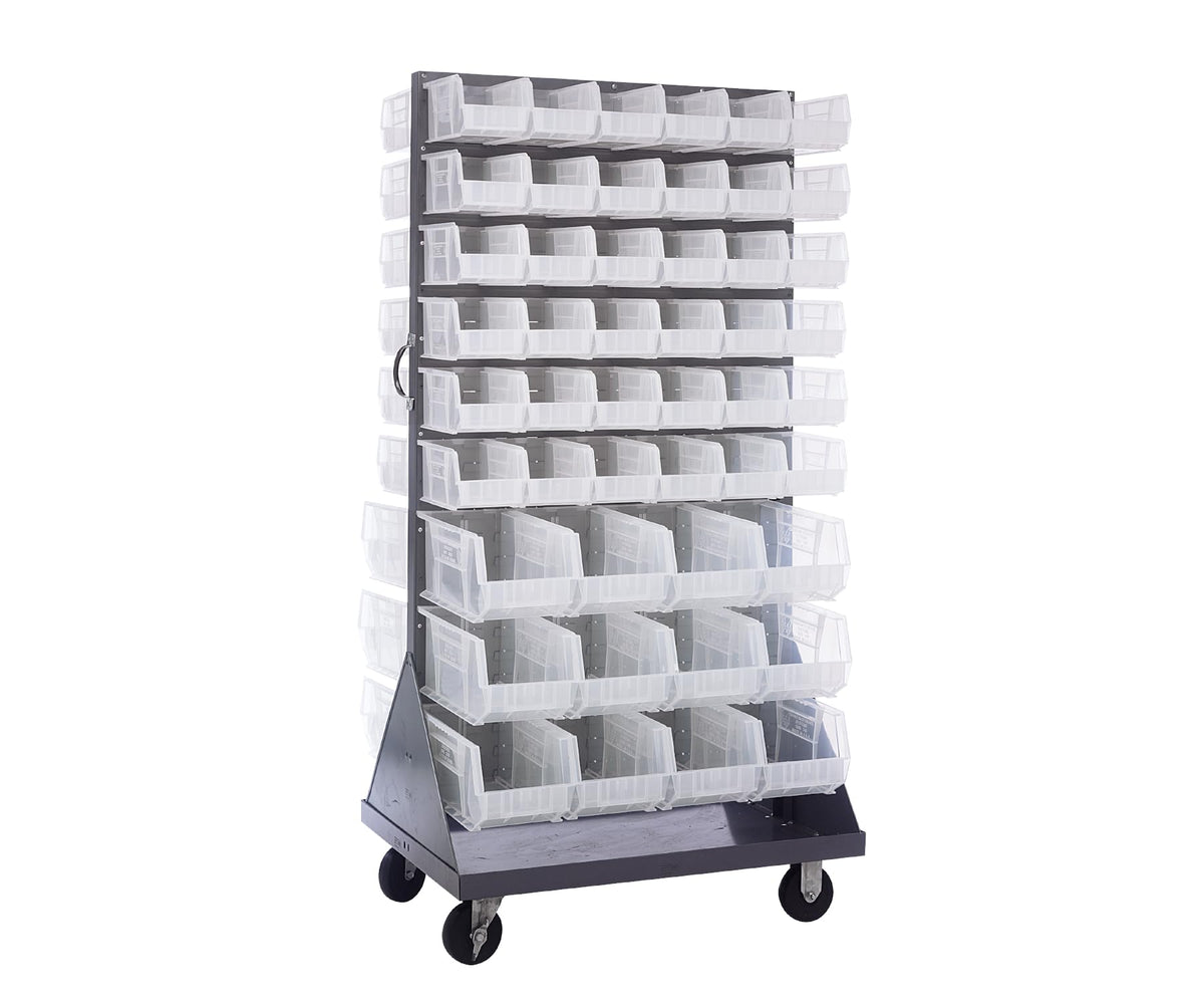 QUANTUM STORAGE SYSTEMS Clear / 10-7/8" x 5-1/2" x 5" & 14-3/4" x 8-1/4" x 7" (Bin Size) / 1 Standing Shelf Units