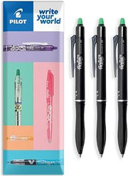 PILOT Frixion Ball Plus Erasable Rollerball Pen - 0.7mm Medium Tip - Thermosensitive Ink Clean Erasing for Office School Fabric Marking – In Envelope Gift Packaging - Pack of 3 (Green)