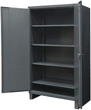 Durham Extra Heavy Duty Welded 12 Gauge Steel Pegboard and Shelf Cabinet, HDCP244878-4S95, 1200 lbs Shelf Capacity, 24" Length x 48" Width x 78" Height, 4 Shelves