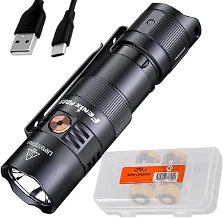 Fenix PD25R 800 Lumen USB Rechargeable EDC Flashlight with 2X ARB-L16 and LumenTac Organizer