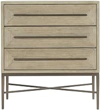 Starlight Canyon Home Oak Veneer Nightstand with Three Drawers, Night Stand Bedside Table with Drawers for Bedroom Furniture, Beige