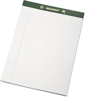 AbilityOne - 100% Recycled Process Chlorine-Free Paper Pads - 8 1/2" x 11 3/4", Letter-Size 7530-01-516-9627: Dozen, 12 Item(s)