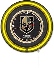 Holland Bar Stool Clk15BKLVGdKn NHL 15 in. Dia. Vegas Golden Knights Double Neon Wall Clock Black