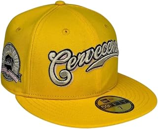 New Era Milwaukee Brewers Hat Stadium 59FIFTY Cerveceros Hispanic Heritage Baseball Cap Yellow Hat Pink UV