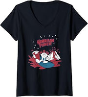 Womens Hawaiian Punch Retro Punchy Surfer Splash V-Neck T-Shirt