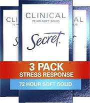 Secret Antiperspirant Clinical Strength Deodorant for Women, Soft Solid, Stress Response, 1.6 Oz, (Pack of 3)