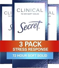 Secret Antiperspirant Clinical Strength Deodorant for Women, Soft Solid, Stress Response, 1.6 Oz, (Pack of 3)