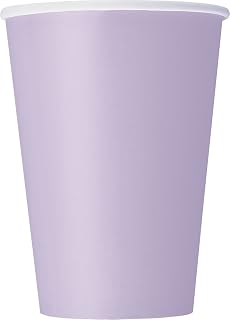 Unique Party Lavender Solid Paper Cups - 12 oz. (Pack of 10) - Elegant & Eco-Friendly Party Drinkware - Perfect for Birthdays, Showers, & Special Celebrations