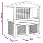 vidaXL grey / 37.0"L x 23.6"W x 38.6"H / Slide Outdoor Pens & Hutches