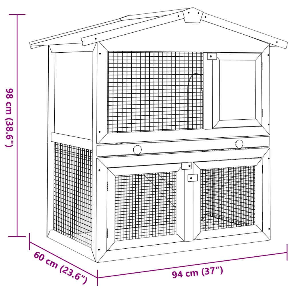 vidaXL grey / 37.0"L x 23.6"W x 38.6"H / Slide Outdoor Pens & Hutches