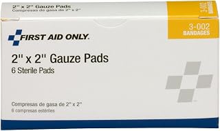 First Aid Only 3-002: 2"X2" Sterile Gauze Pads, 6/Box