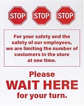 HUBERT Red Plastic Stop Wait Here Floor Sign - 22" W x 28" H