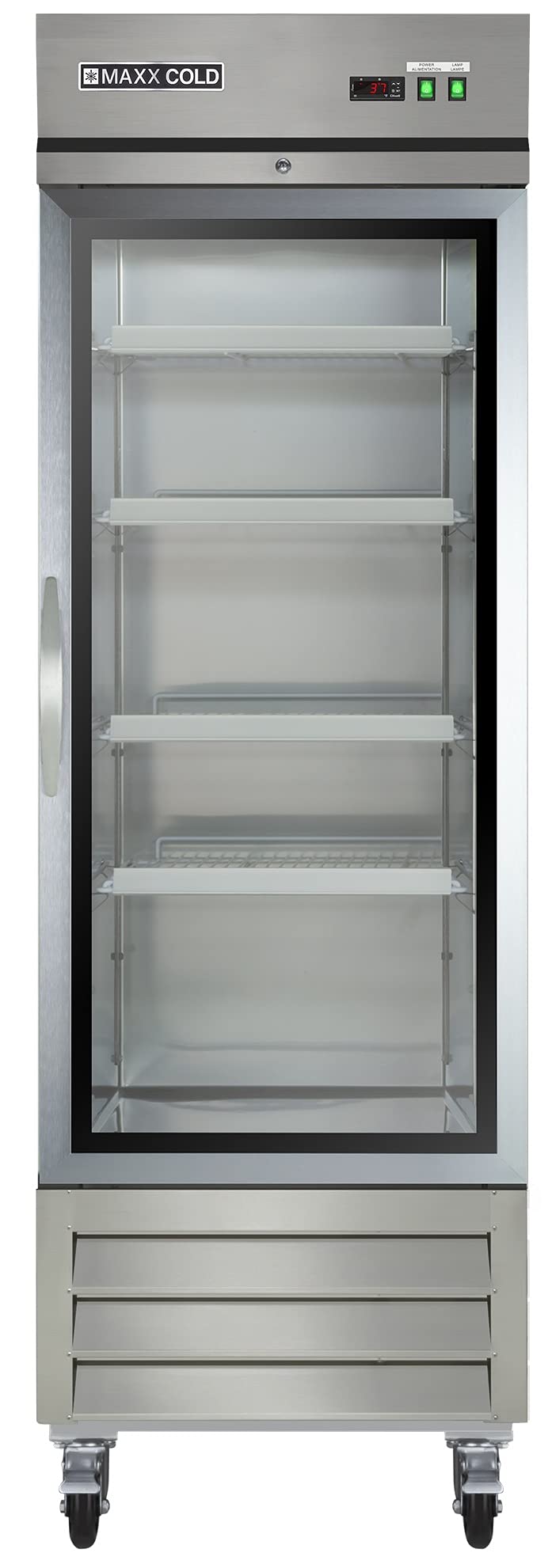 Reach-In Refrigerator by MAXX Cold – 23.0 cubic_feet, stainless steel, Silver, Model MXCR-23GDHC