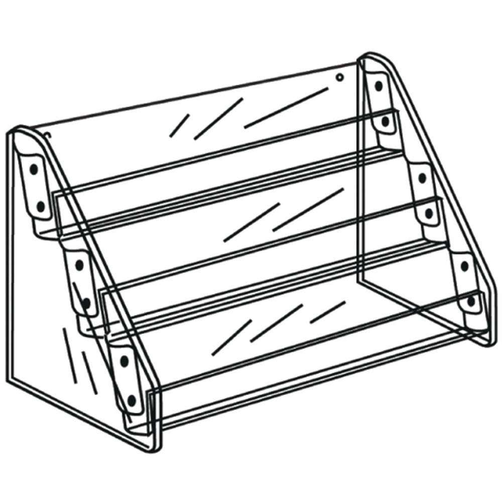 Clear Acrylic 3-Tier Card Rack by AARCO DISPLAY PRODUCTS – Acrylic, Clear, Model 1358