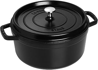 STAUB Round Dutch Oven 4-Quart Matte Black | Aroma Rain Lid, Suitable for All Hob Types, Round, Black