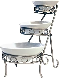 G.E.T. Enterprises IRC-1010SC Tall Metal 3-Tier Oval Angled Riser, Iron Powder Coated