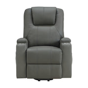 Upholstered Power Lift Massage Recliner with Heat by Furnifact – Foam,Metal,Plastic,Fabric,Leatherette, Grey