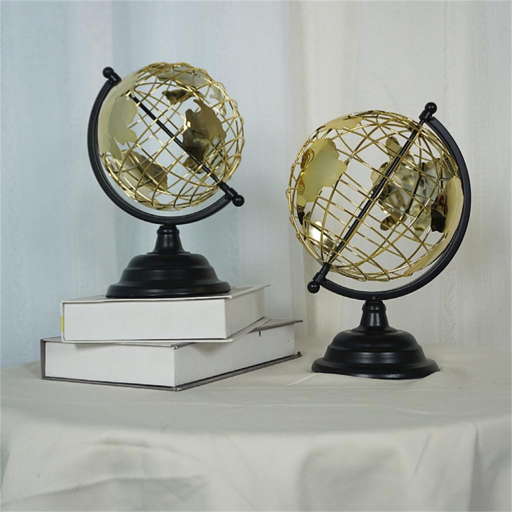 Educational World Globe Decoration Metal Featurings Geometrics Wire Framework by APGLSXY – Small, Multicolor, Model 5AC1112957-S_DLQ2