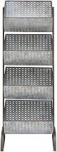 KALALOU CMX2284 Four Tiered Perforated Metal Display Tower, One Size, Gray