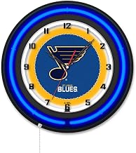 Holland Bar Stool Clk19BKSTLBlu NHL 19 in. Dia. St Louis Blues Double Neon Wall Clock Black