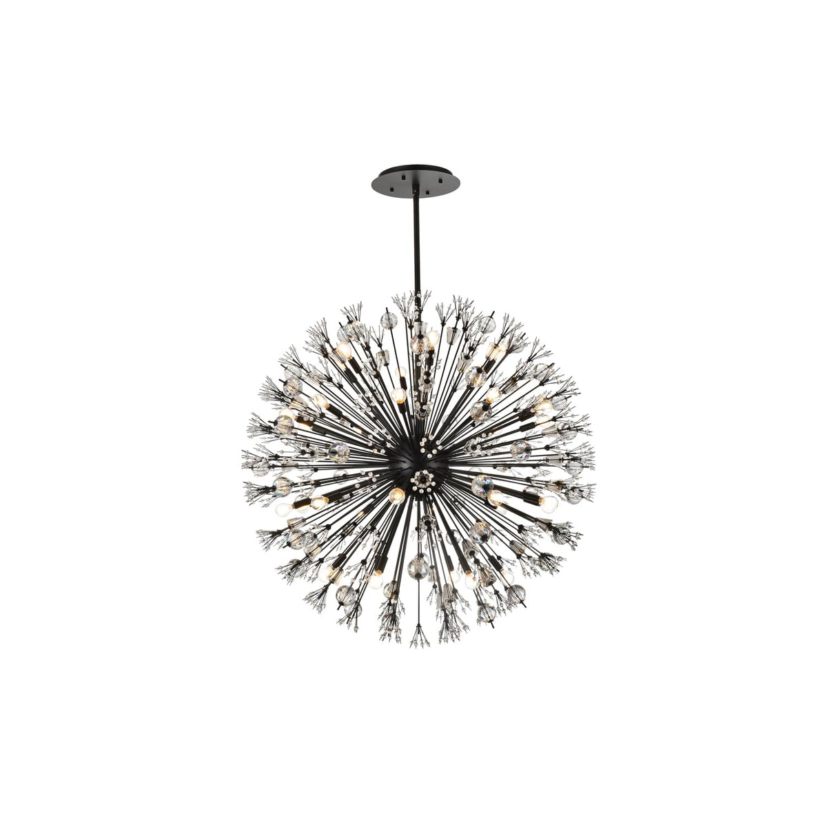 Vera 32 Light Pendant by Lighting Design – Metal, Clear, Model 2550D44BK