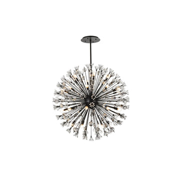 Vera 32 Light Pendant by Lighting Design – Metal, Clear, Model 2550D44BK
