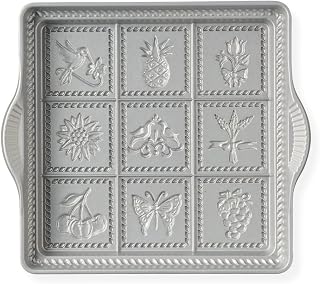 Cast Aluminum English Shortbread Pan by Nordic Ware – 9x9 Inches, 1.0 liters, Aluminum, Non-stick, Model 03237