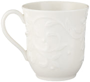 Opal Innocence Carved Mugs by Lenox – 12 Ounces, 12 fluid_ounces, Stoneware, White, Model 31881