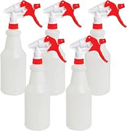 HUBERT Commercial Spray Bottle, 25.4 oz Capacity with Red Spray Nozzle – Pack of 5 Plastic All Purpose Spray Bottles
