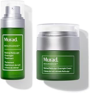 Murad Retinal ReSculpt Overnight Combo - Treatment Serum and Overnight Cream for Targeting Sagging, Crepey Skin, and Deep Wrinkles, Set of 2