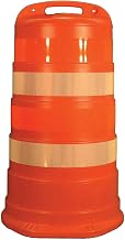 Cortina 03-782-4FP Traffic Barrel Drum with (4) 4" Diamond Grade Reflective Stripes, LDPE