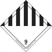 Labelmaster HML9C Miscellaneous Dangerous Goods Label, Paper, Hazmat, 4" x 4" (Pack of 100)