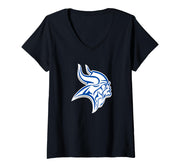 Women's Curtis Vikings V-Neck T-Shirt by Curtis, University Place, WA 98466 – Black, Model 8ZMJNZ9SQ0S