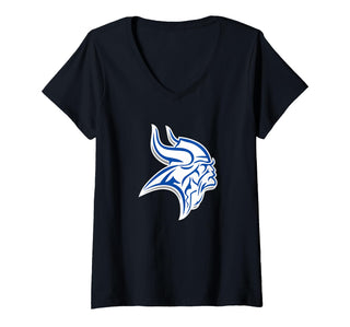 Women's Curtis Vikings V-Neck T-Shirt by Curtis, University Place, WA 98466 – Black, Model 8ZMJNZ9SQ0S