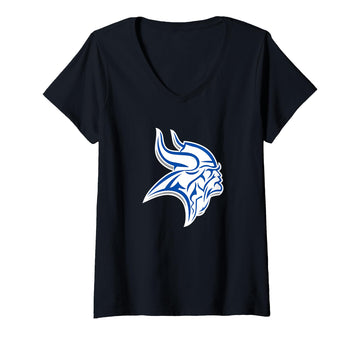 Women's Curtis Vikings V-Neck T-Shirt by Curtis, University Place, WA 98466 – Black, Model 8ZMJNZ9SQ0S