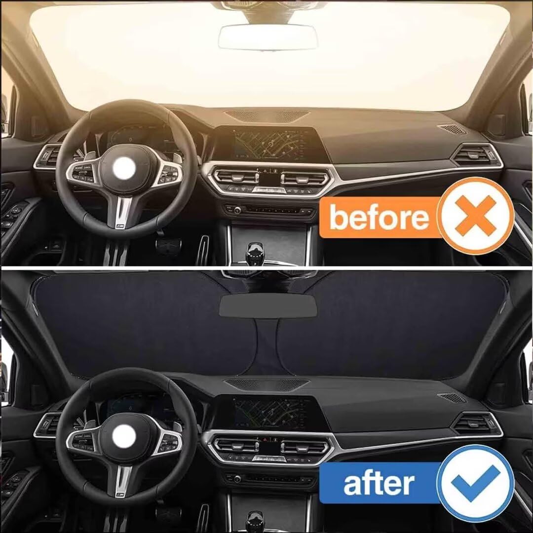Sun Visor for car windscreen Compatible with BMW M4 CSL 2022-2024，Sun Protection Foldable （Silver） by generic – Compatible with M4 CSL 2022-2024, Model windscreen sun shade