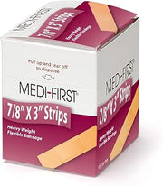 Medique Products 61433 Extra Heavy Weight Latex Free Flexible Woven Strip Bandages, 7/8-Inch By 3-Inch, 100 Per Box