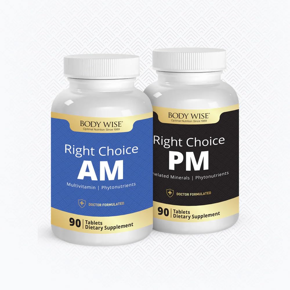 Body Wise AM & PM® Daily Vitamin System | Day & Night Wellness Formula for Energy by Body Wise International – 90 Count (Pack of 1), Model Right Choice Am And Pm